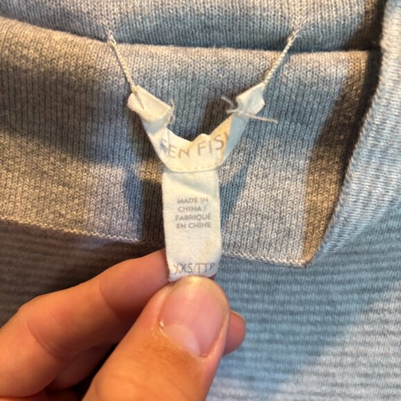 Eileen Fisher Women’s Stripe Mock Neck Top Gray Soft Knit Minimalist – Size Xxs - Picture 5 of 5